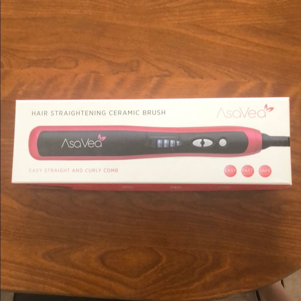 Hair straightening ceramic brush